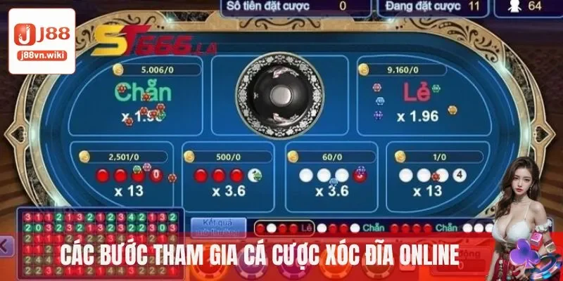 Các bước tham gia cá cược xóc đĩa online tại j88